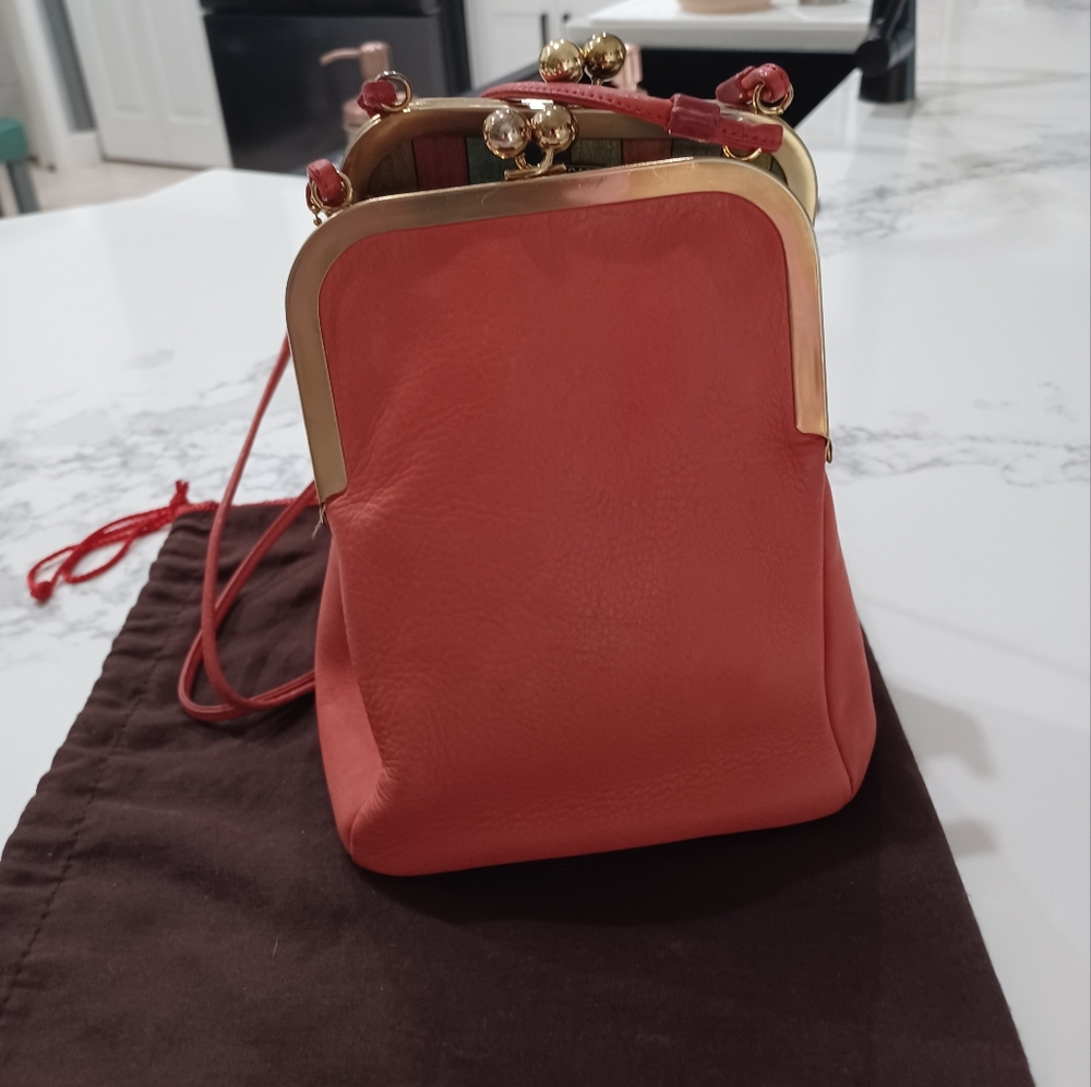 70's Bonnie Cashin Coach Kisslock Double Entry Swinger Bag Rare Zinnia(CORAL) - Picture 16 of 17